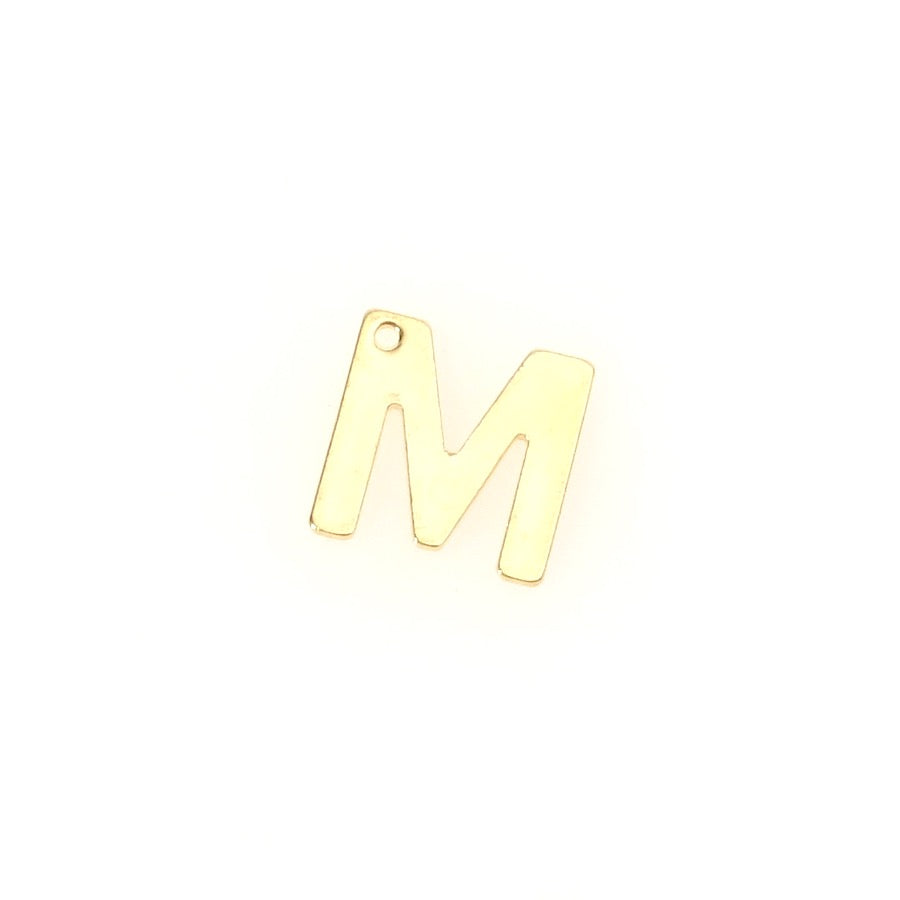 Pendentif Lettre M en acier inoxydable 304 Doré 18K