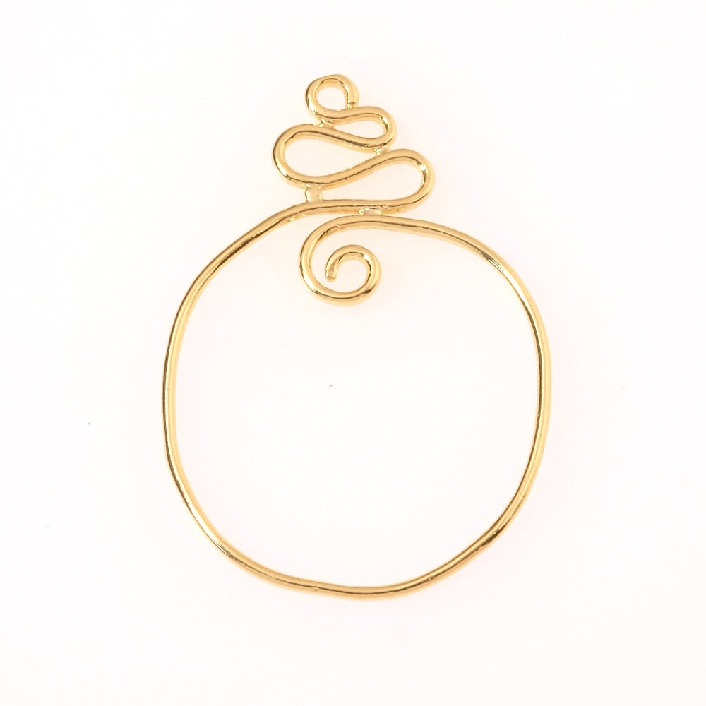 Pendentif fil serpent en laiton doré à l'or fin 24K Premium