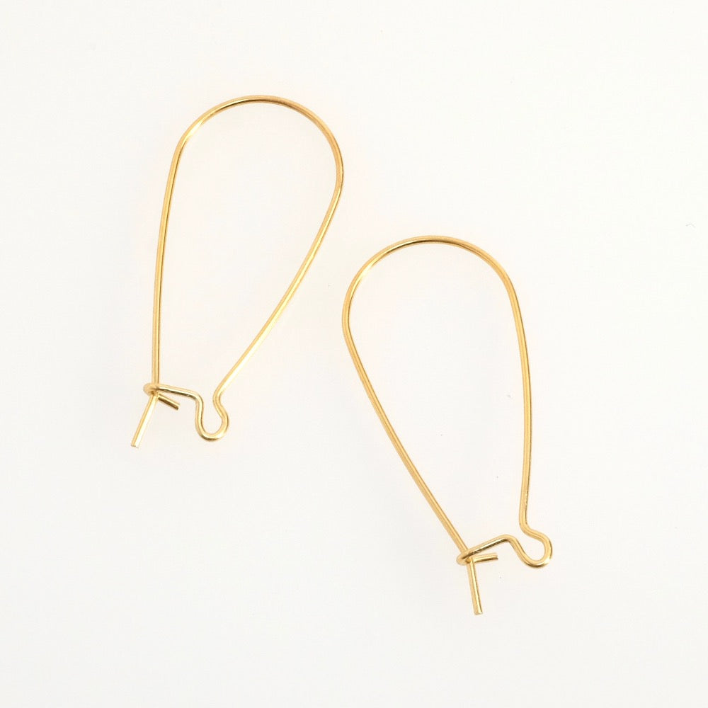 Boucles d'oreilles Dormeuses en laiton doré à l'or fin 24K Premium, la paire