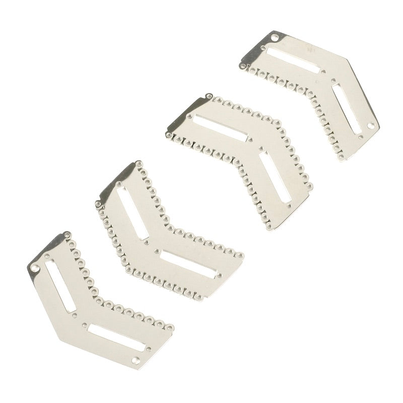 Ensemble de 4 supports Chevrons Argenté pour bracelets en perles Miyuki