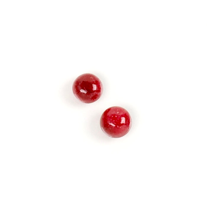 2 Cabochons de pierre naturelle Rond 4mm Ruby