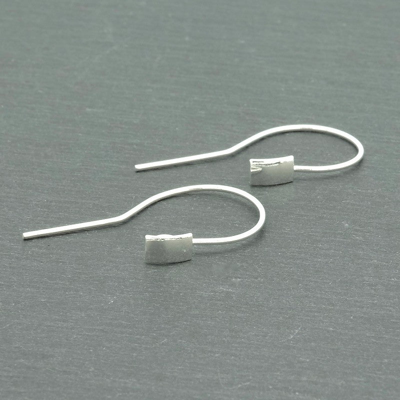 Lot de 2 Boucles d&#39;oreilles rectangle en argent massif 925