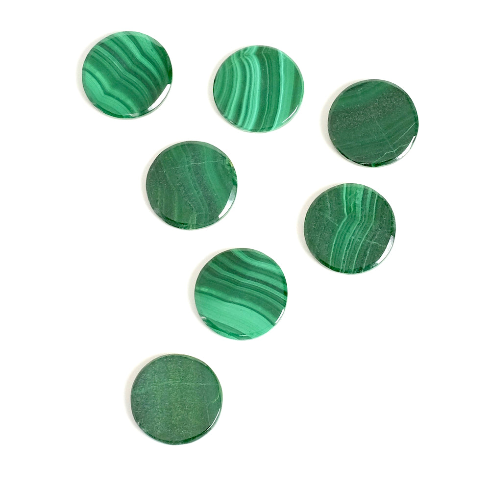 Cabochon pierre naturelle plat 12mm Malachite