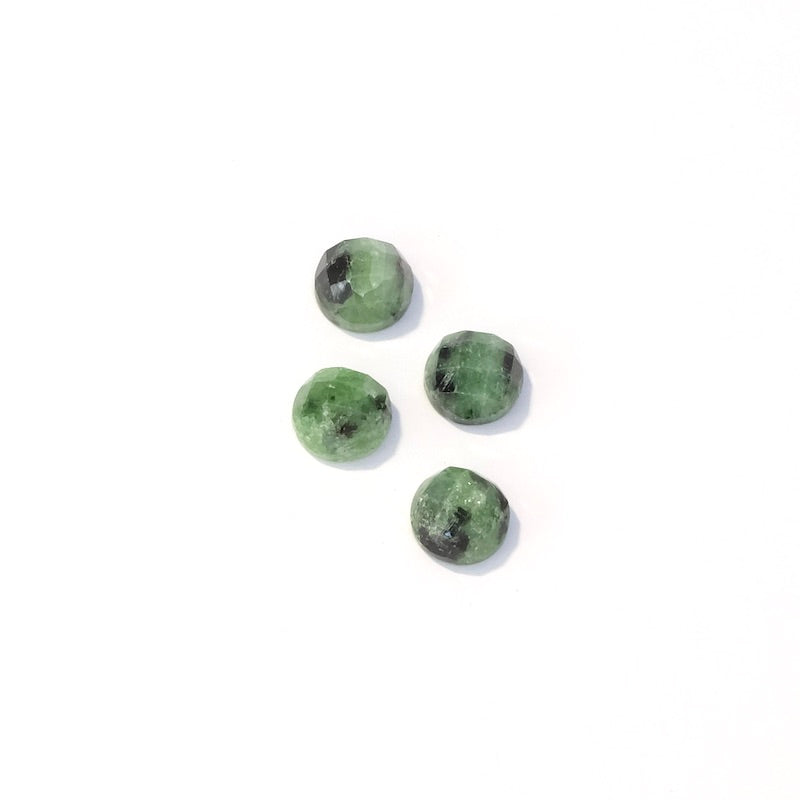 Cabochon en pierre naturelle 6mm facetté Rubis sur Zoïsite Anyolite