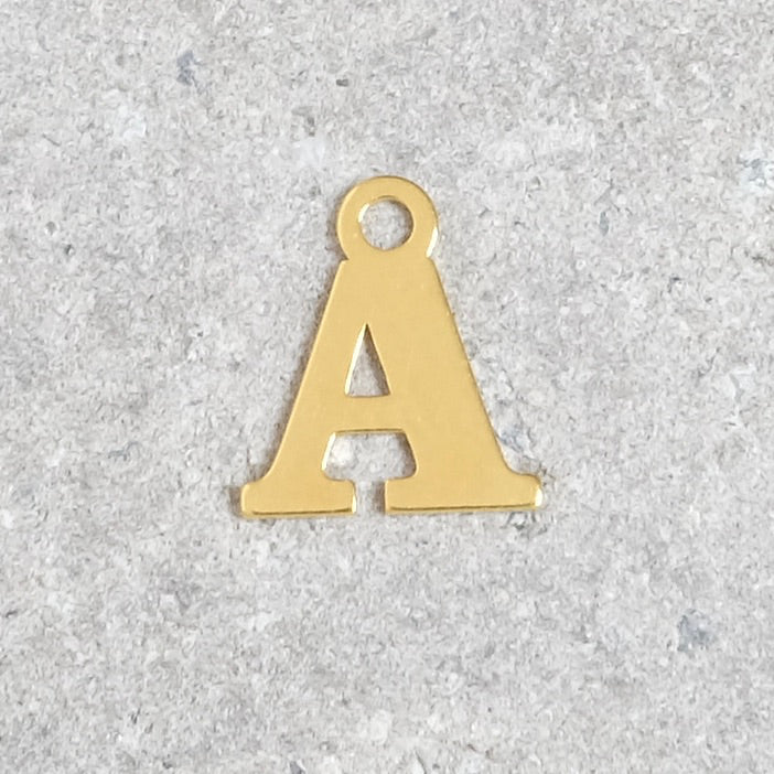 Pendentif lettre A en argent 925 doré à l'or 24K