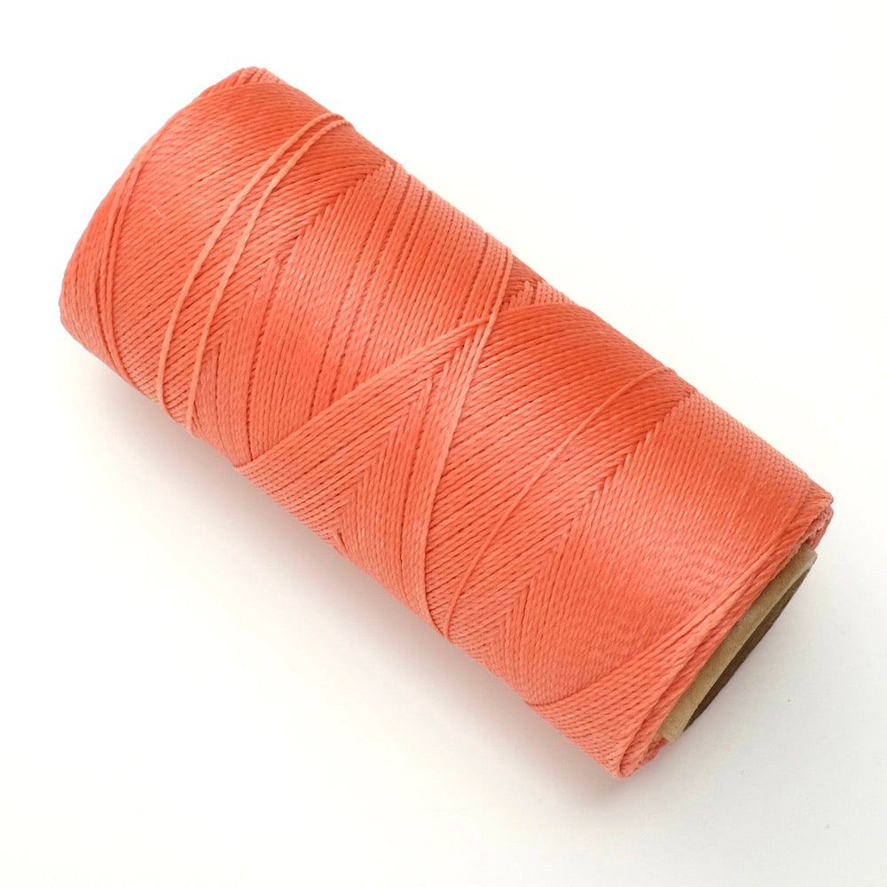 Bobine de fil ciré Linhasita 0,5mm pour micro macramé - Corail rose