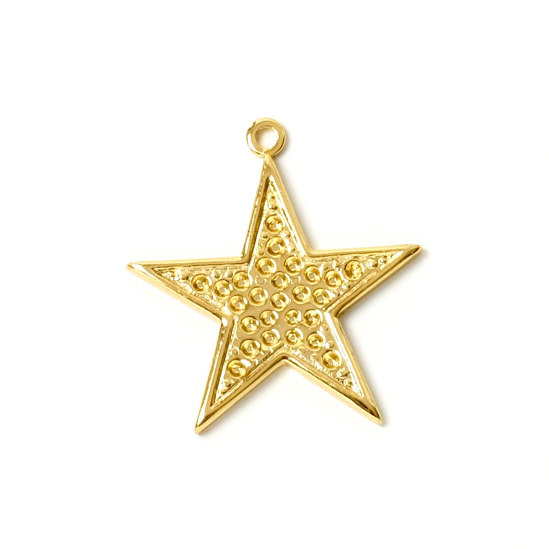 Pendentif étoile en laiton doré 24K