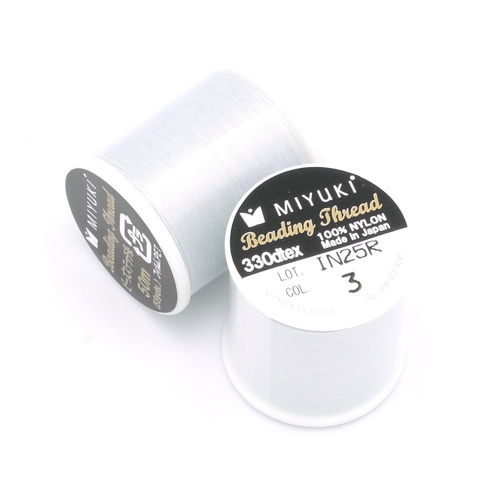 Bobine de 50 mètres de fil nylon Miyuki Beading thread 0,25mm Silver N°3