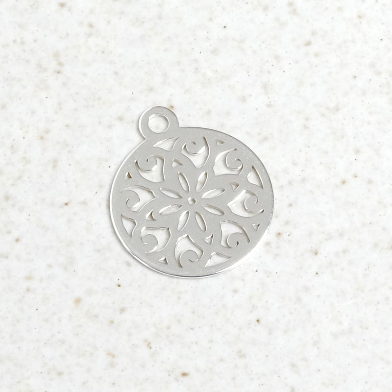 Pendentif Rond ajourée en Argent 925